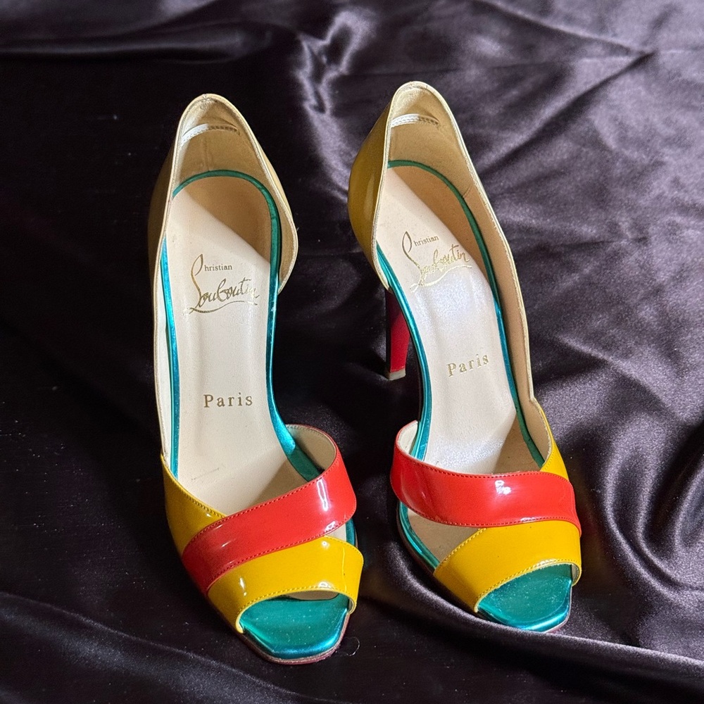 Patent Leather Peep Toe Heels